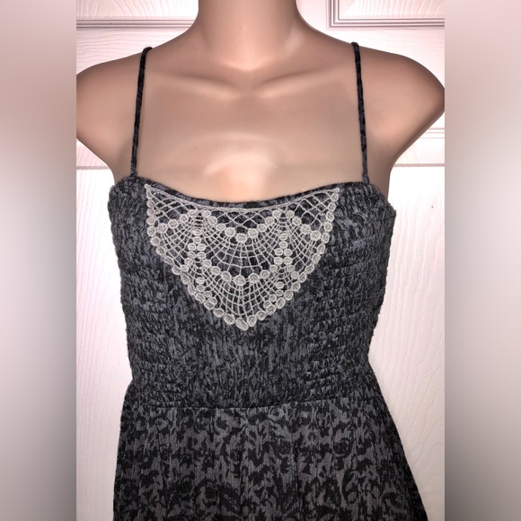 Free People Mini Dress Gray Lace Floral Small - Picture 5 of 8